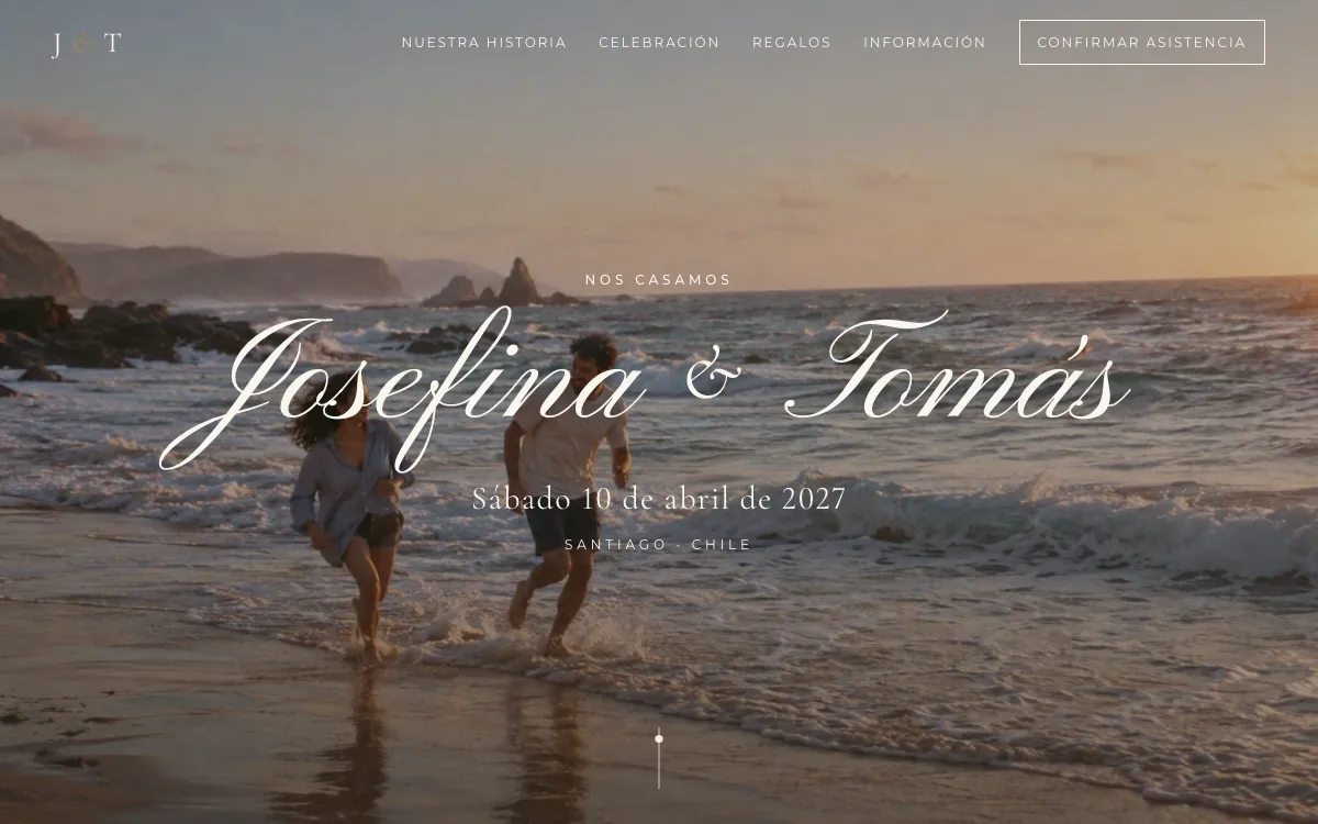 Portada del sitio de Josefina y Tomás